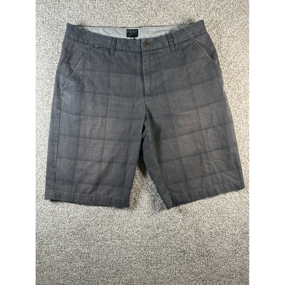 Fox Racing Heritage Forged Mens Plaid Shorts Gray Size 34 Casual Outdoor
